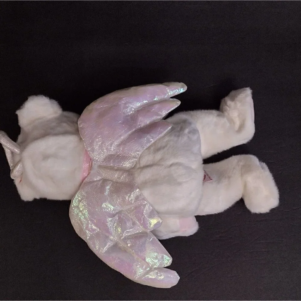Vintage 1999 Ty Beanie Buddies Halo Angel White Teddy Bear Plush Lovey 14
